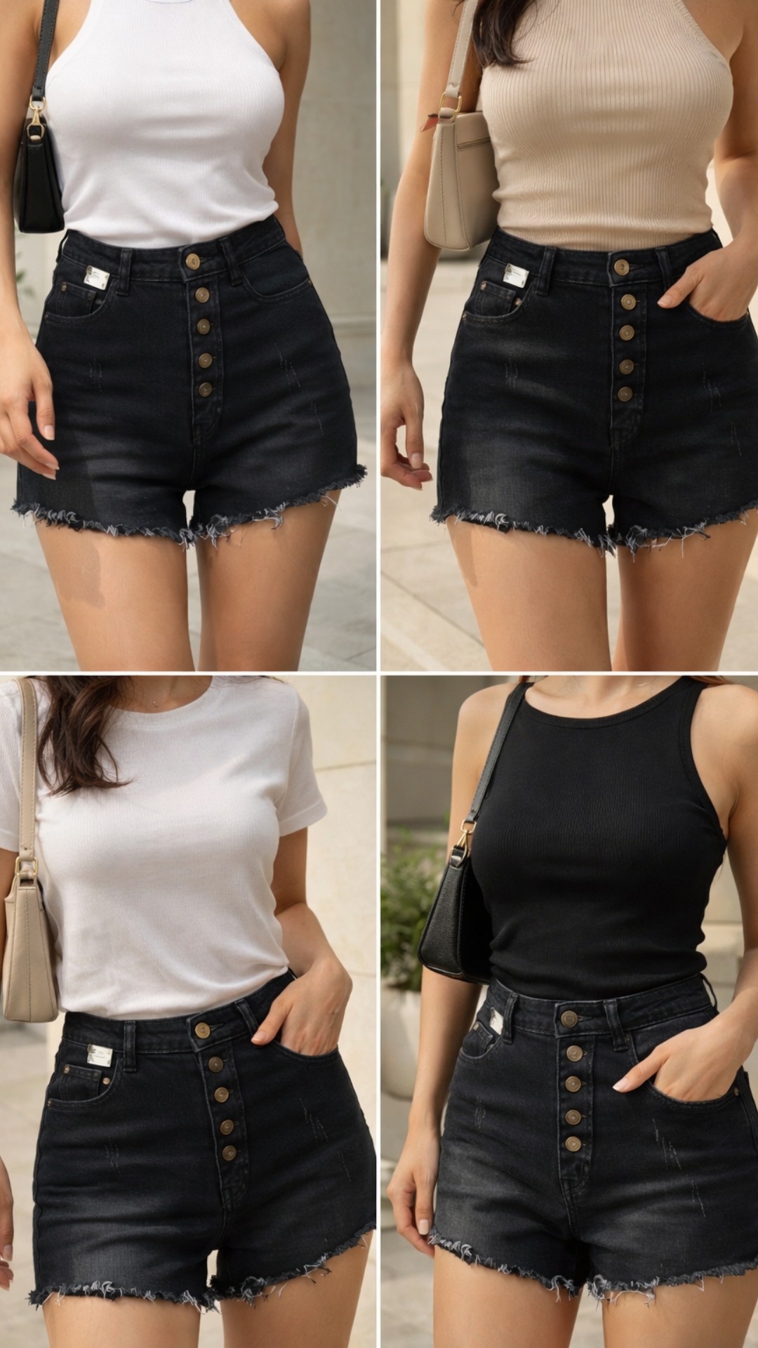 Shorts de mezclilla alta