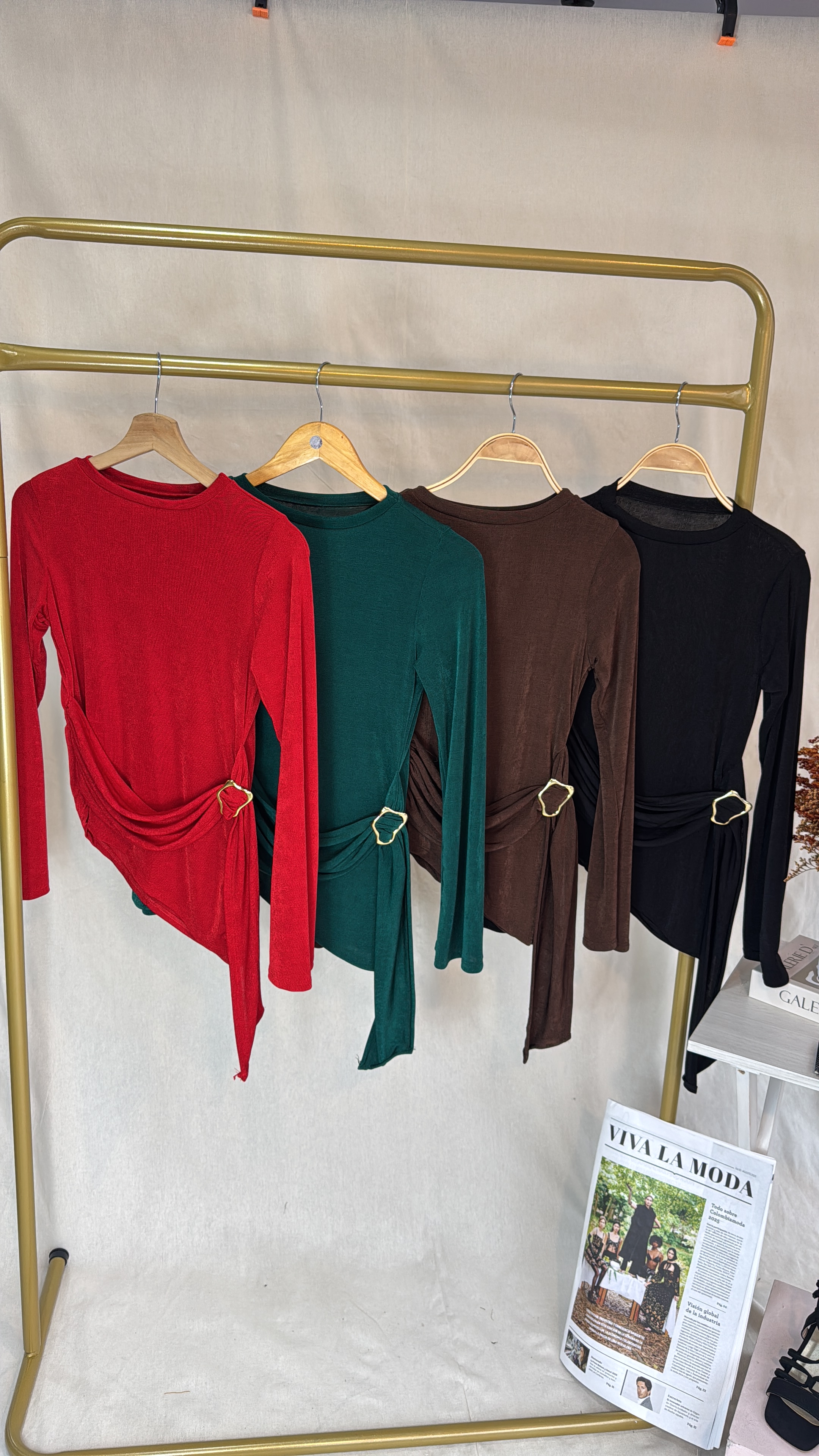 Blusa ajustada de manga larga