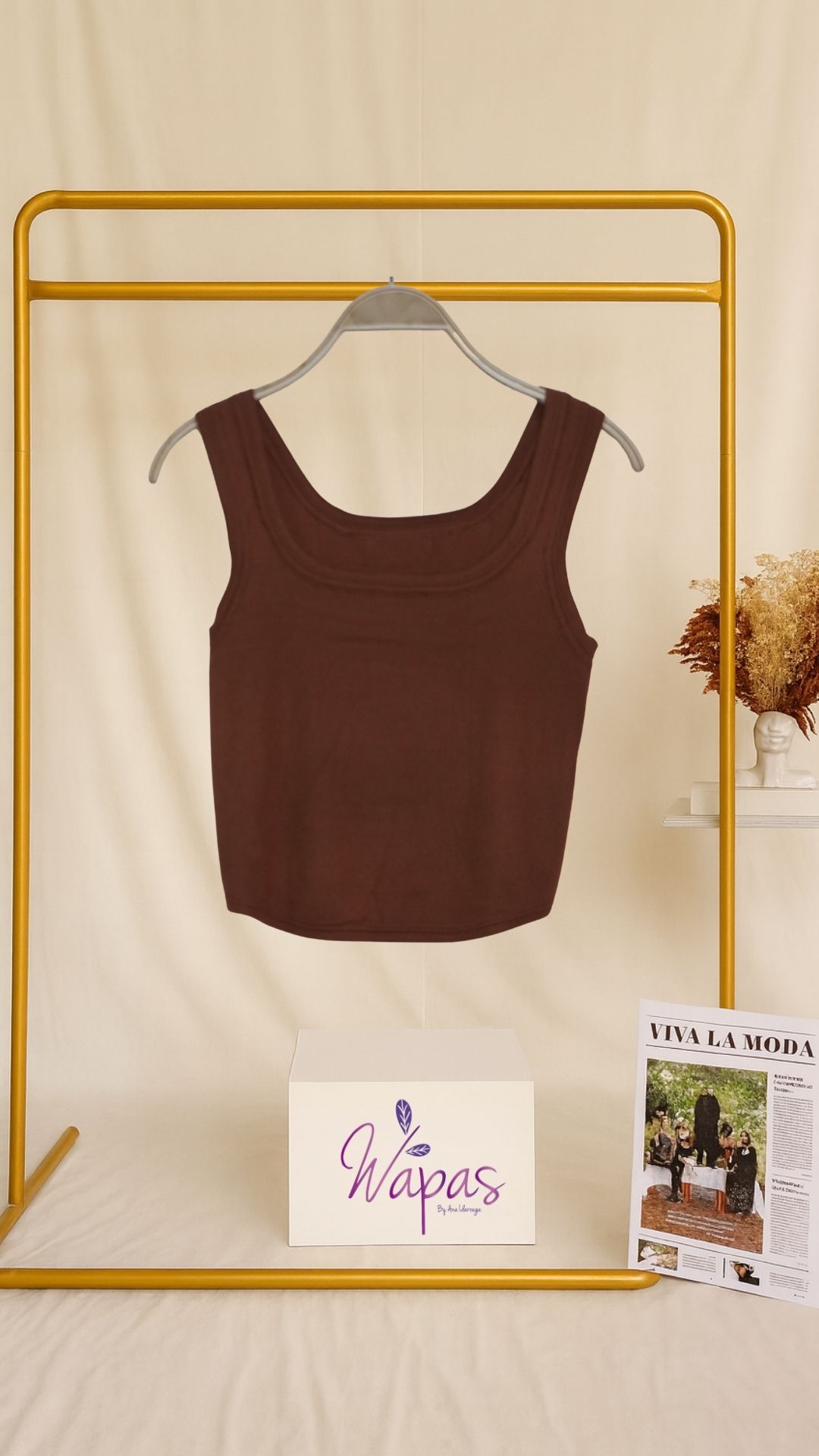 Blusa de tirantes marrón