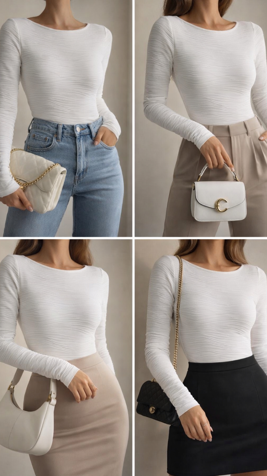 Body blanco con diseño manga larga