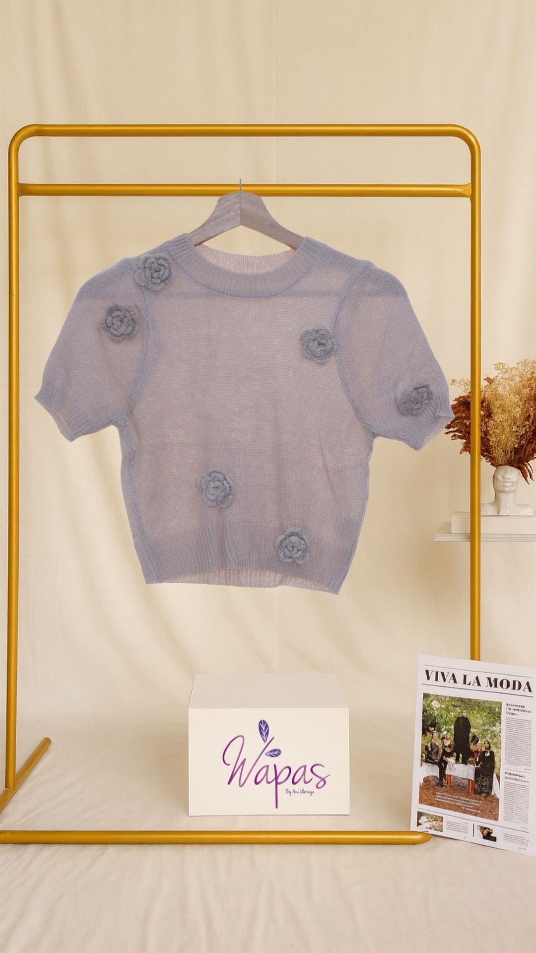 Suéter de punto con flores