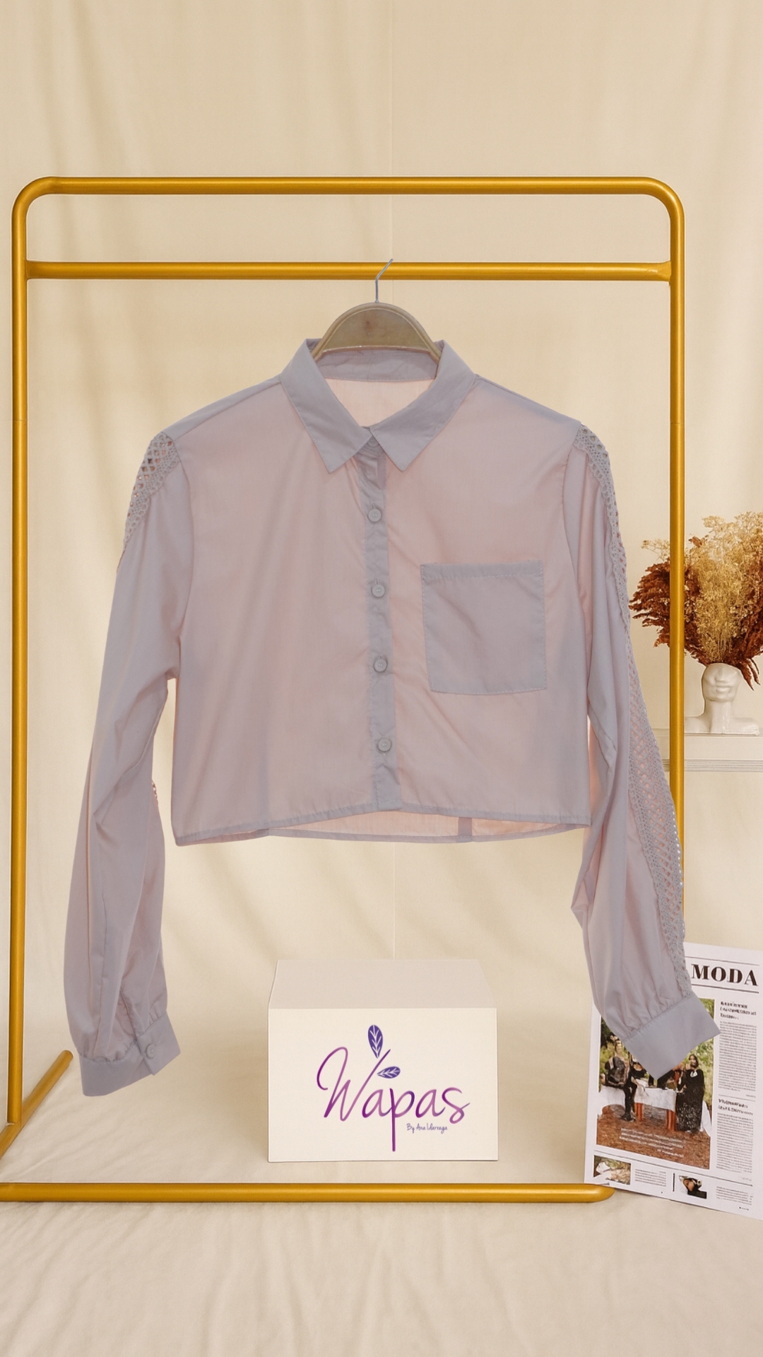 Blusa transparente de manga larga