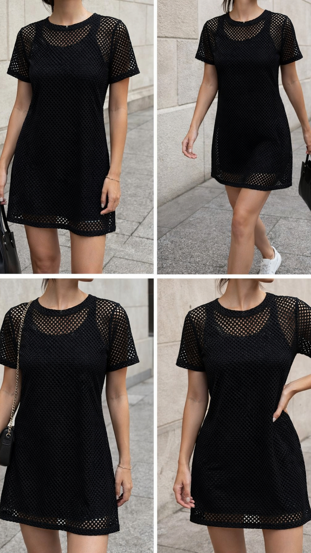 Vestido negro de malla