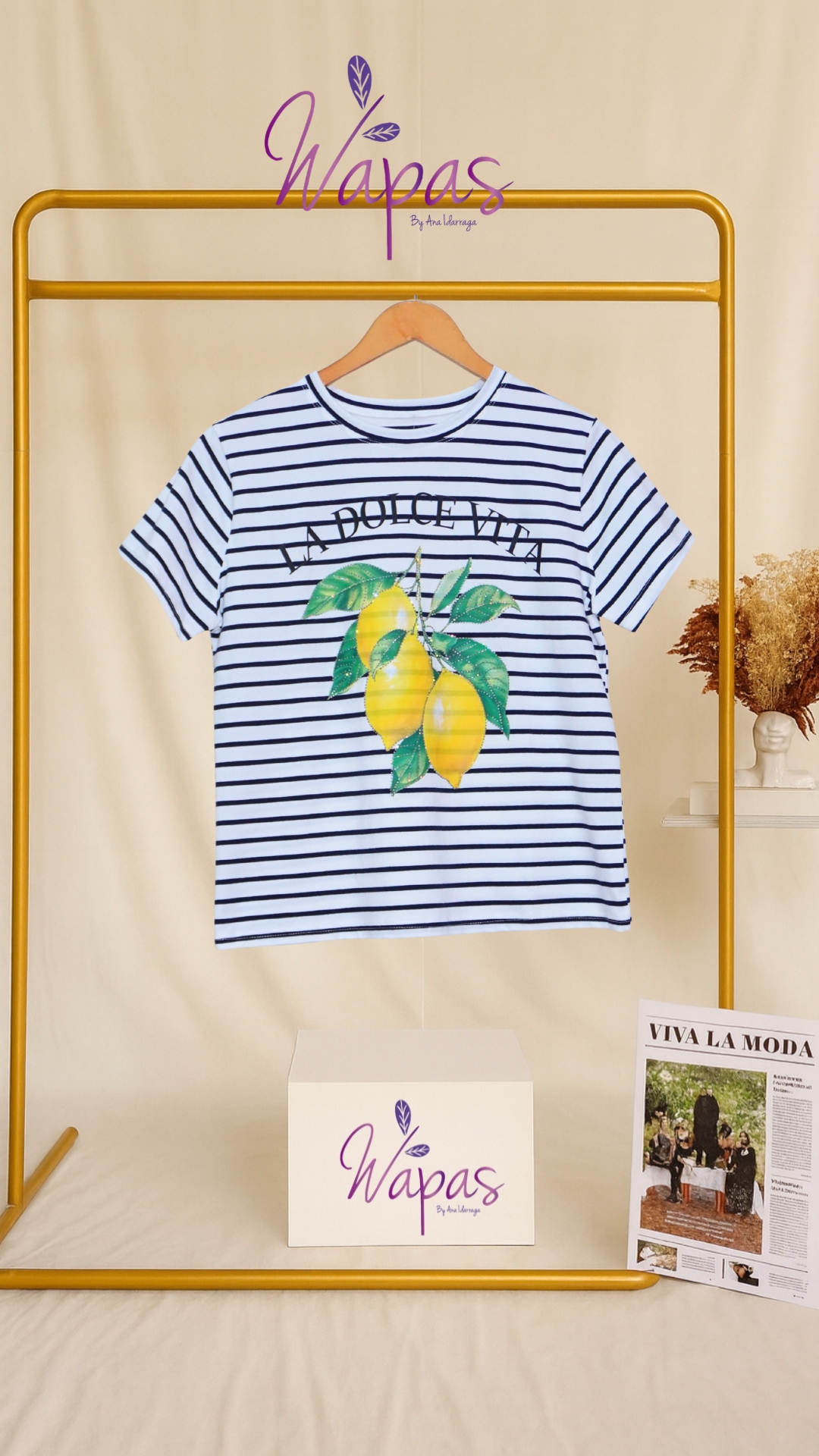 Camiseta rayada con limones