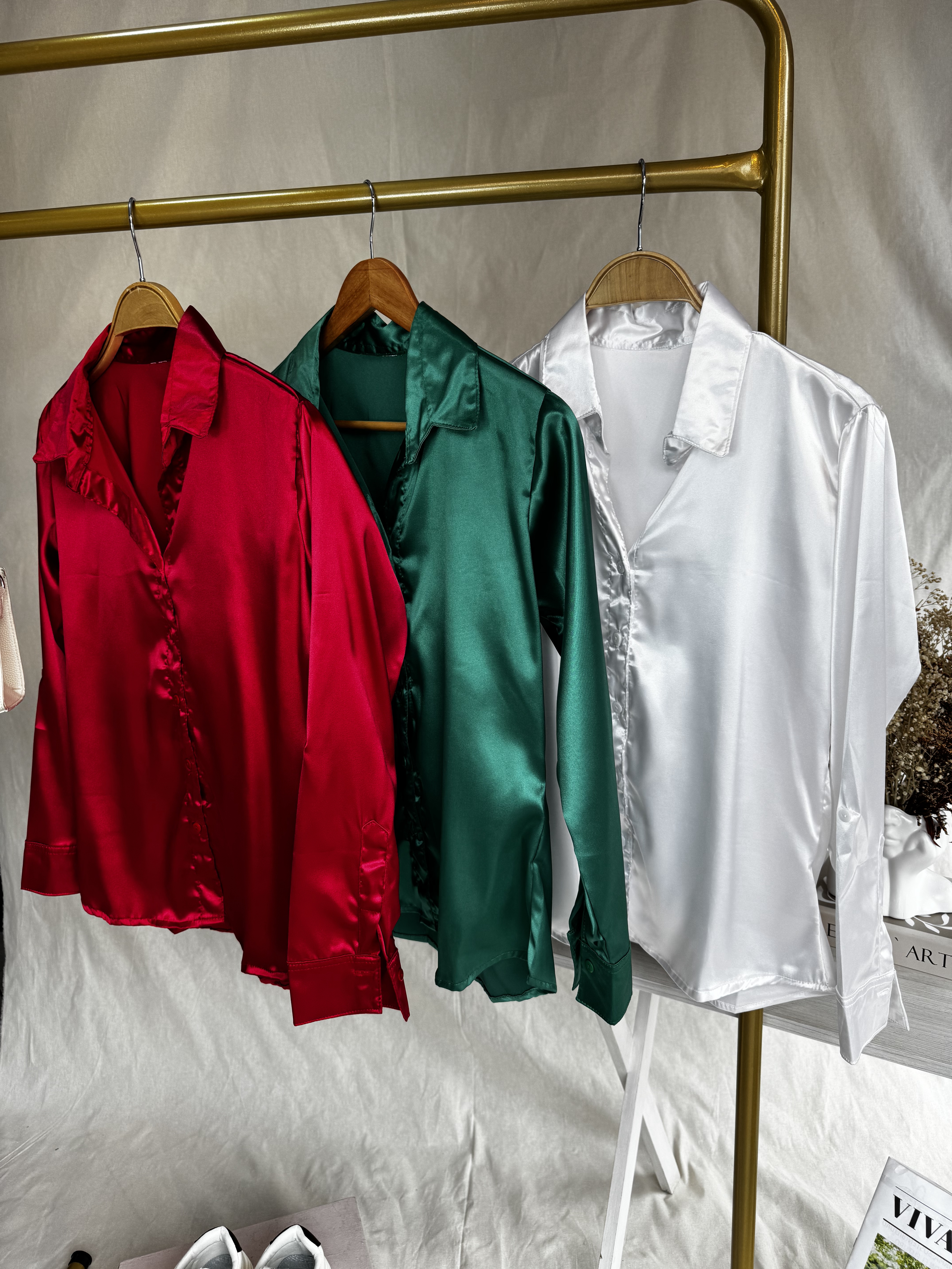 Camisas de satén para mujer