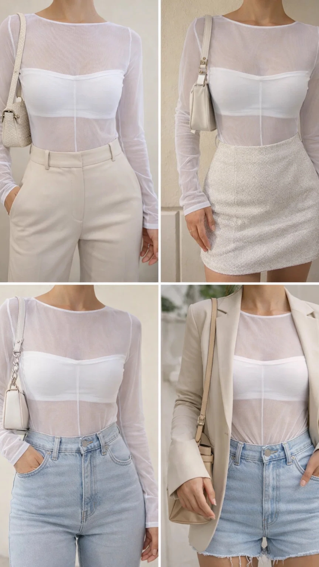 Buso blanco malla transparente