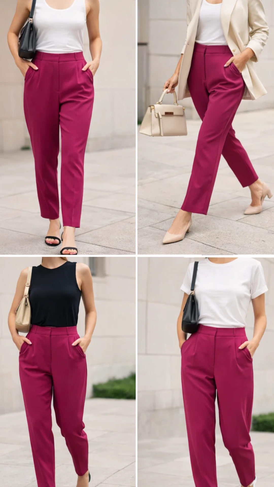Pantalón Fucsia Elegante Mujer