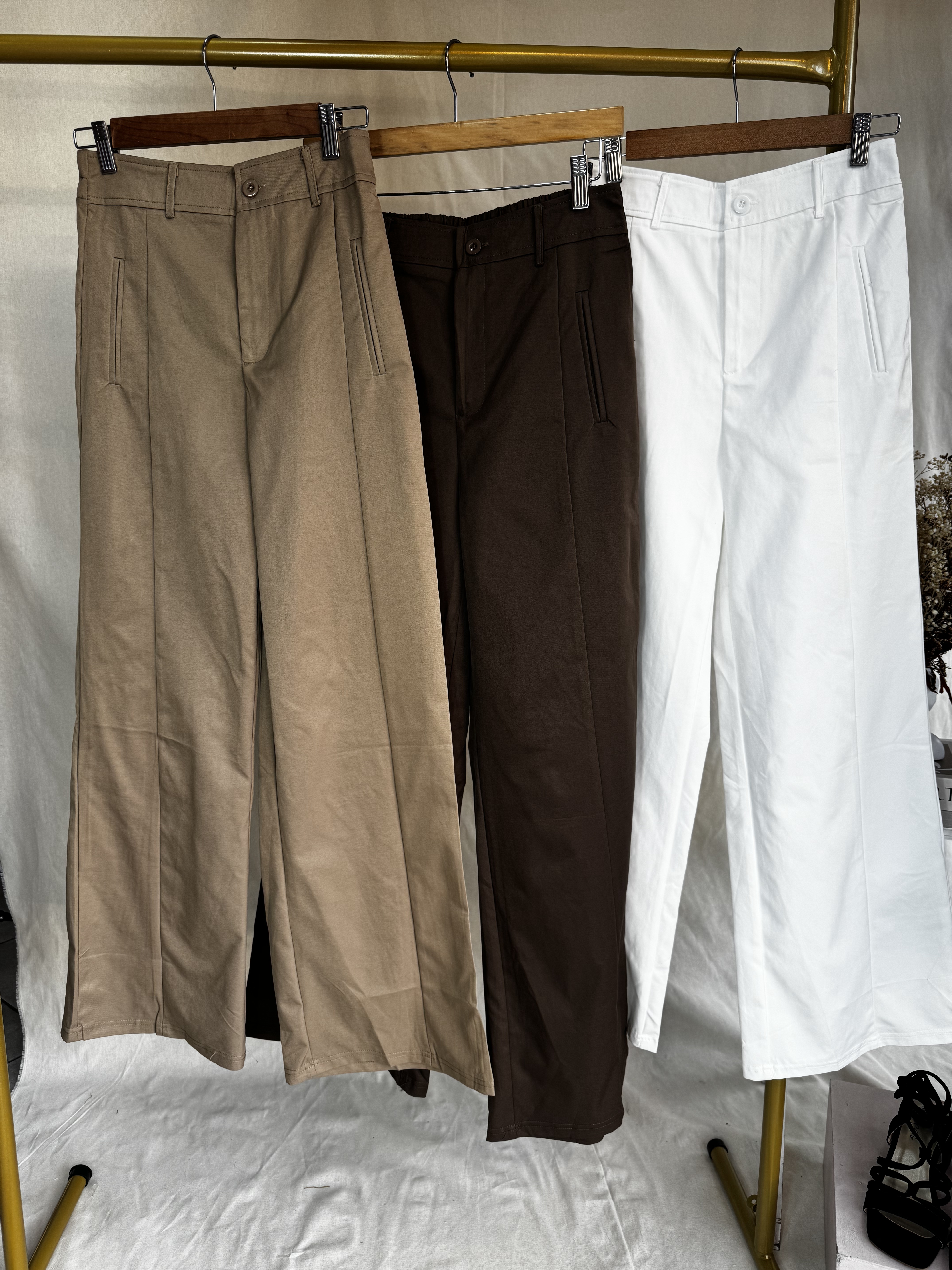 Pantalones rectos de algodón