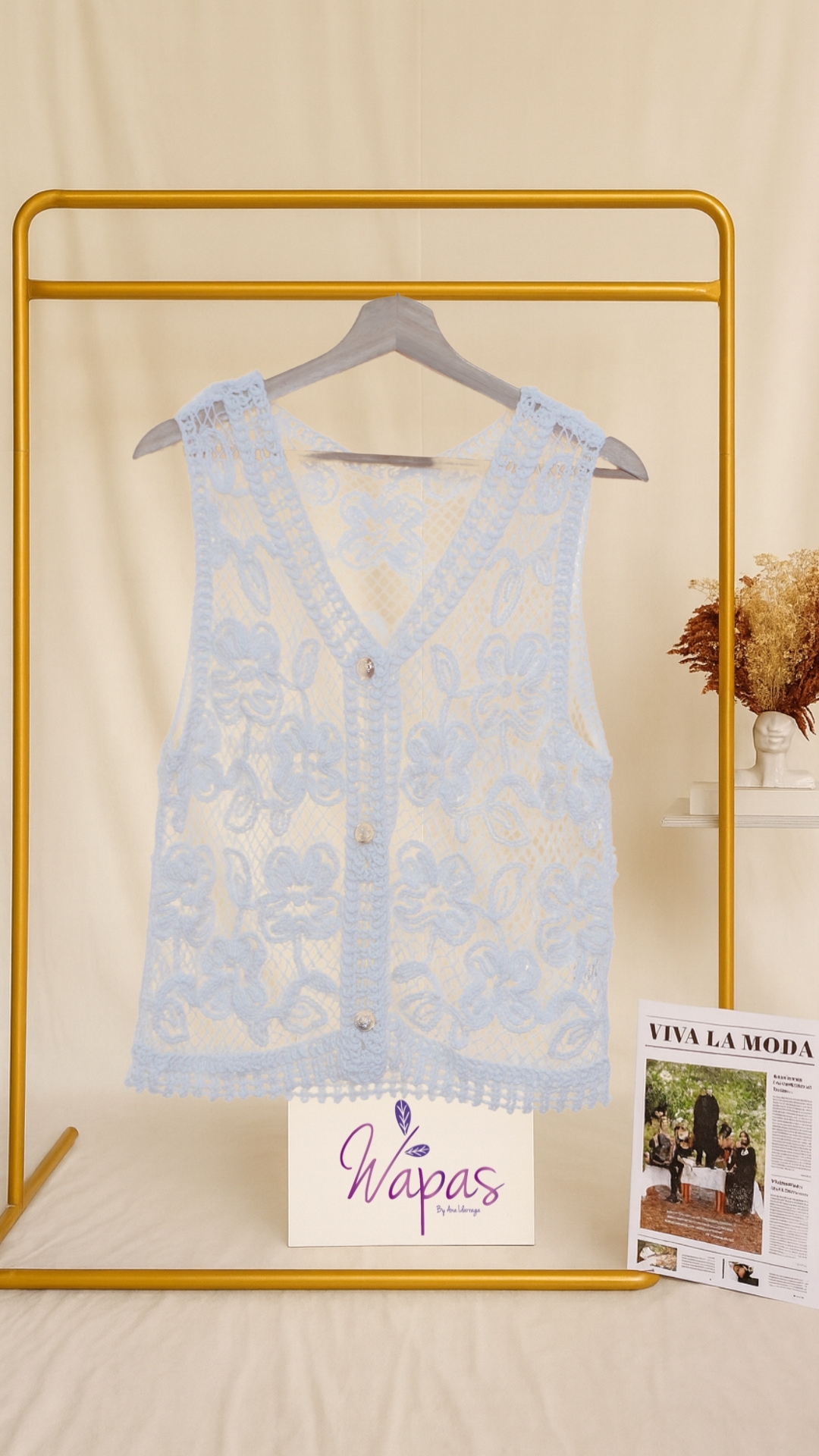 Chaleco de encaje blanco