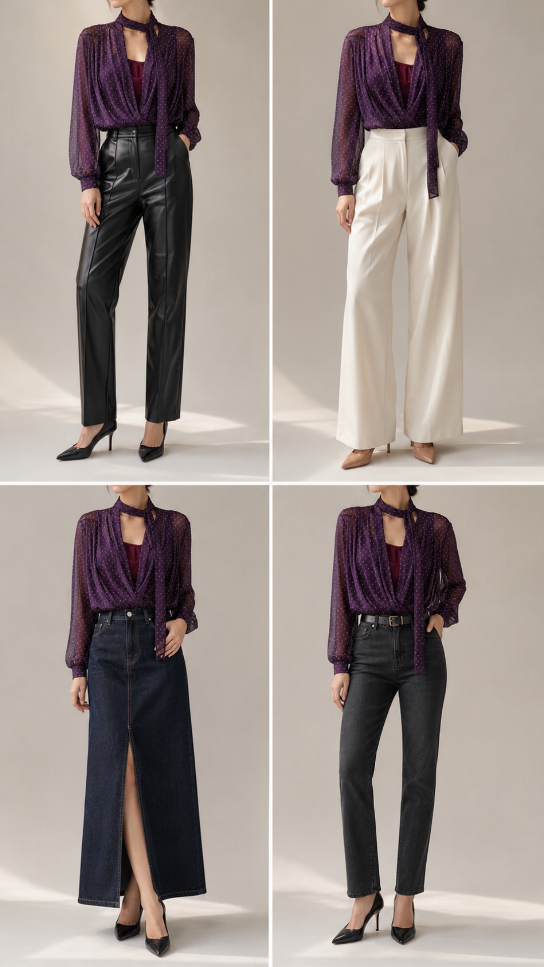 Blusa Morada con Lazo