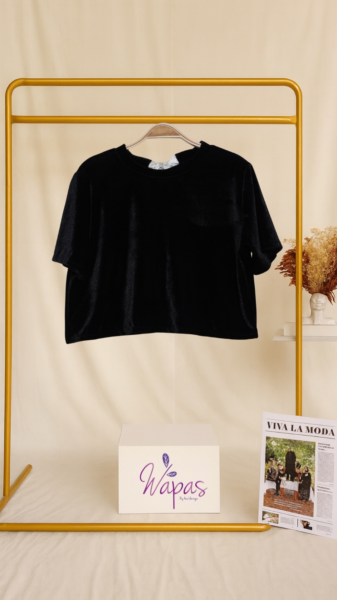 Camiseta negra de terciopelo