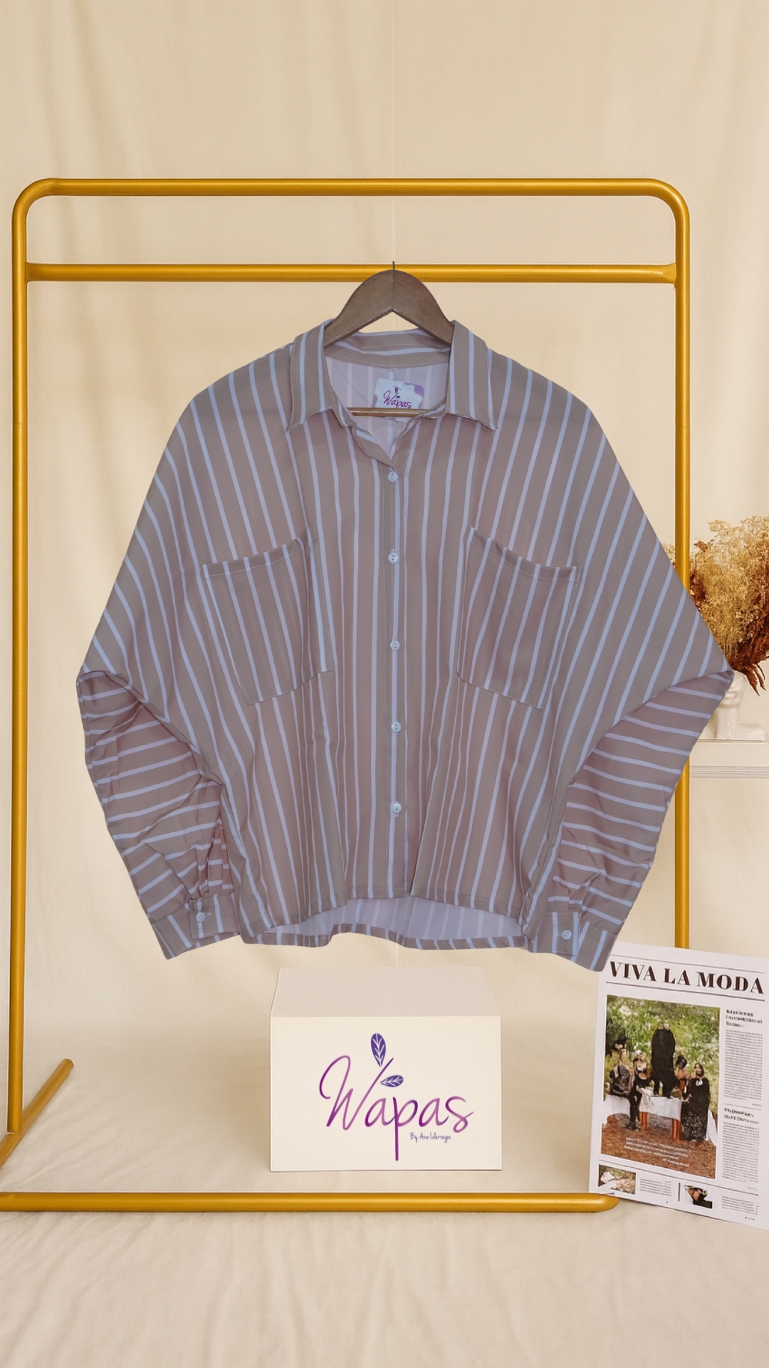 Camisa de rayas azul