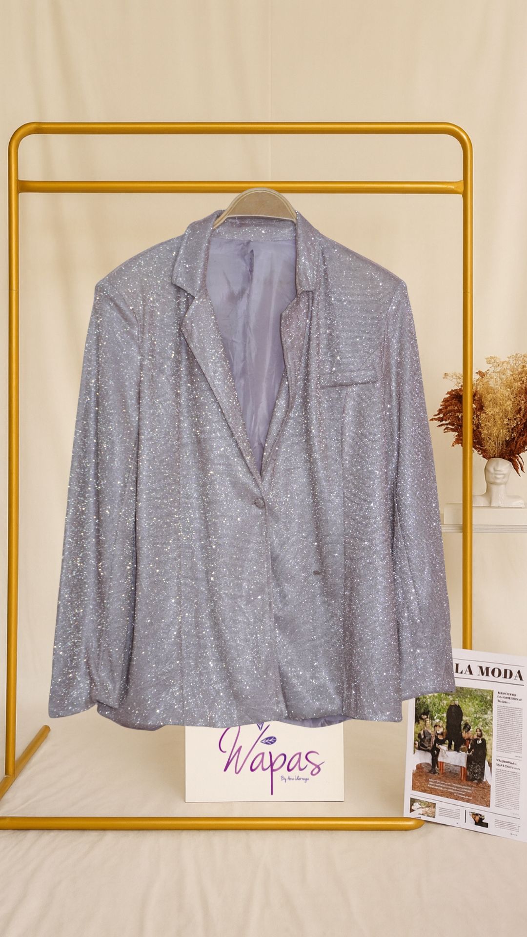 Blazer plateado brillante