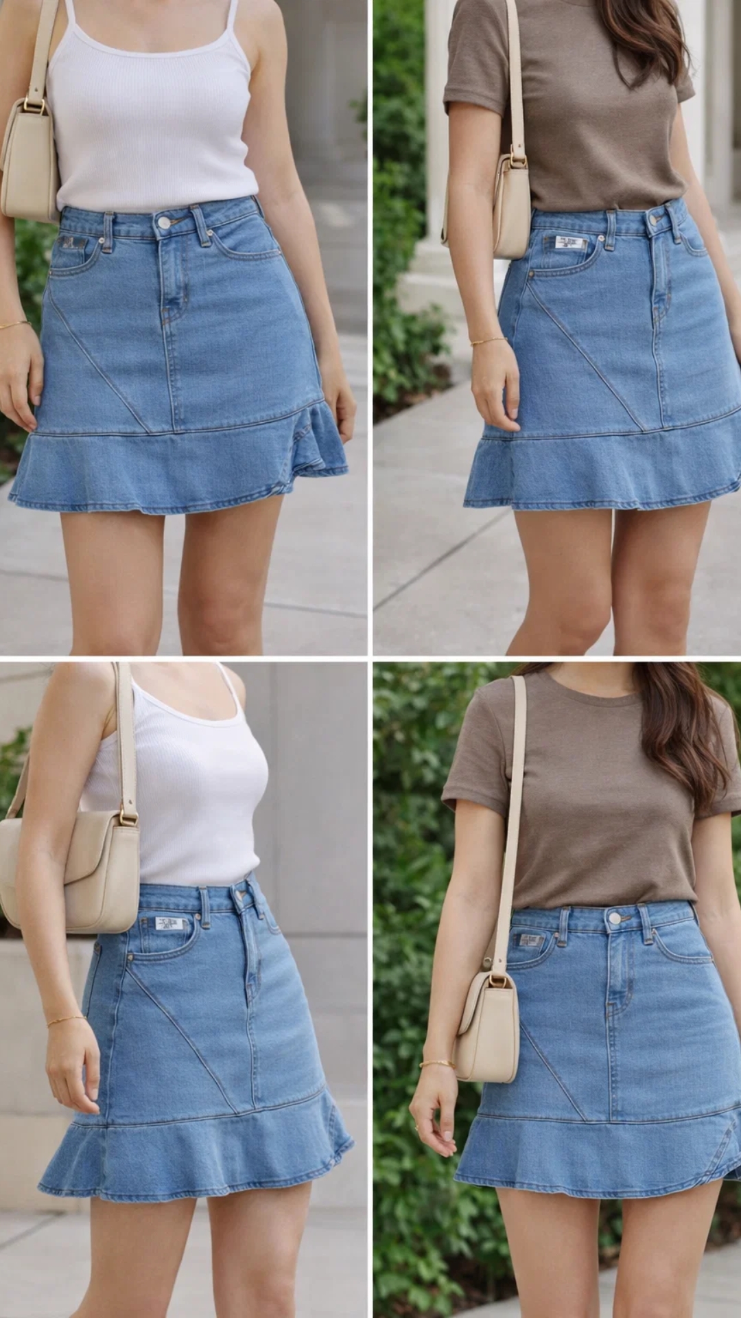 Falda Denim Volante Mujer