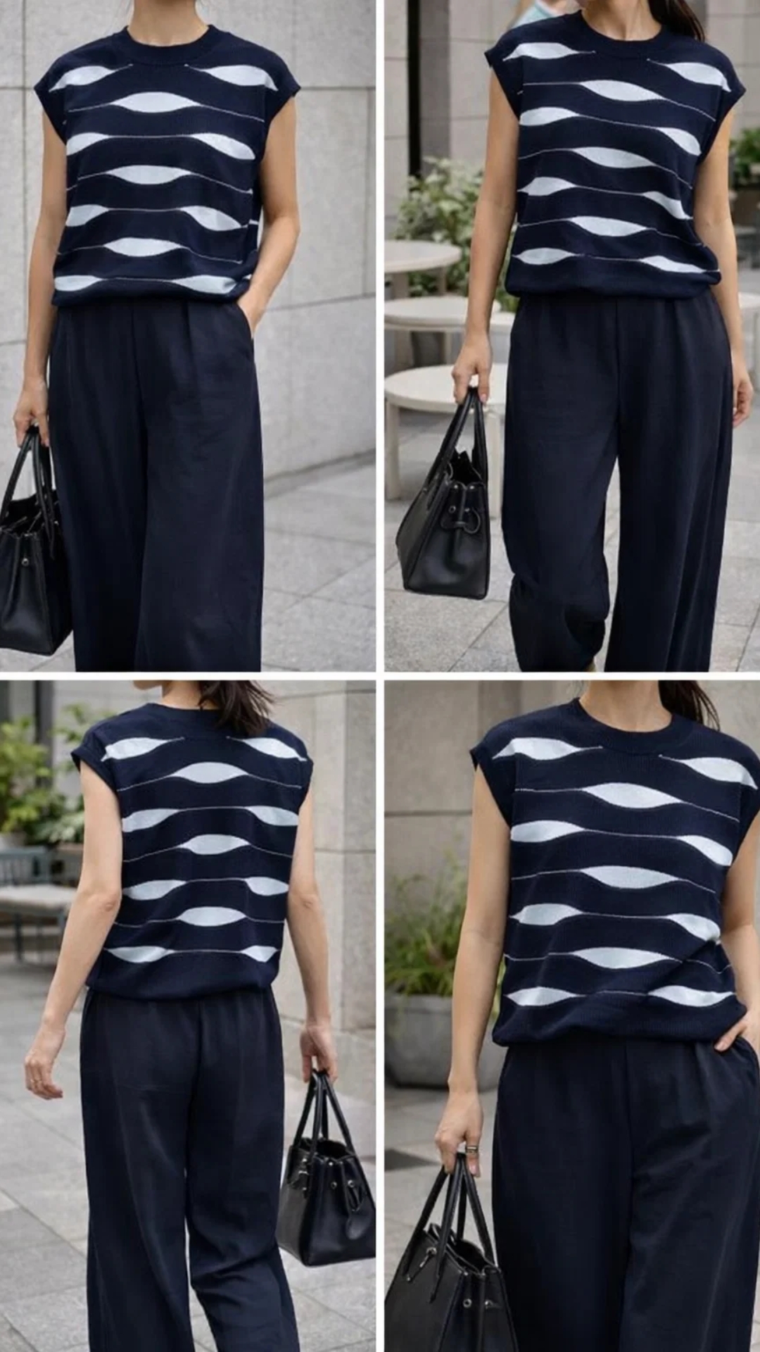 Conjunto de blusa y pantalón azul