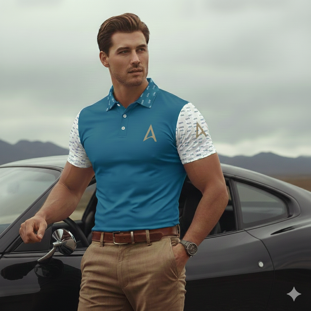 Men’s slim fit polo Blue