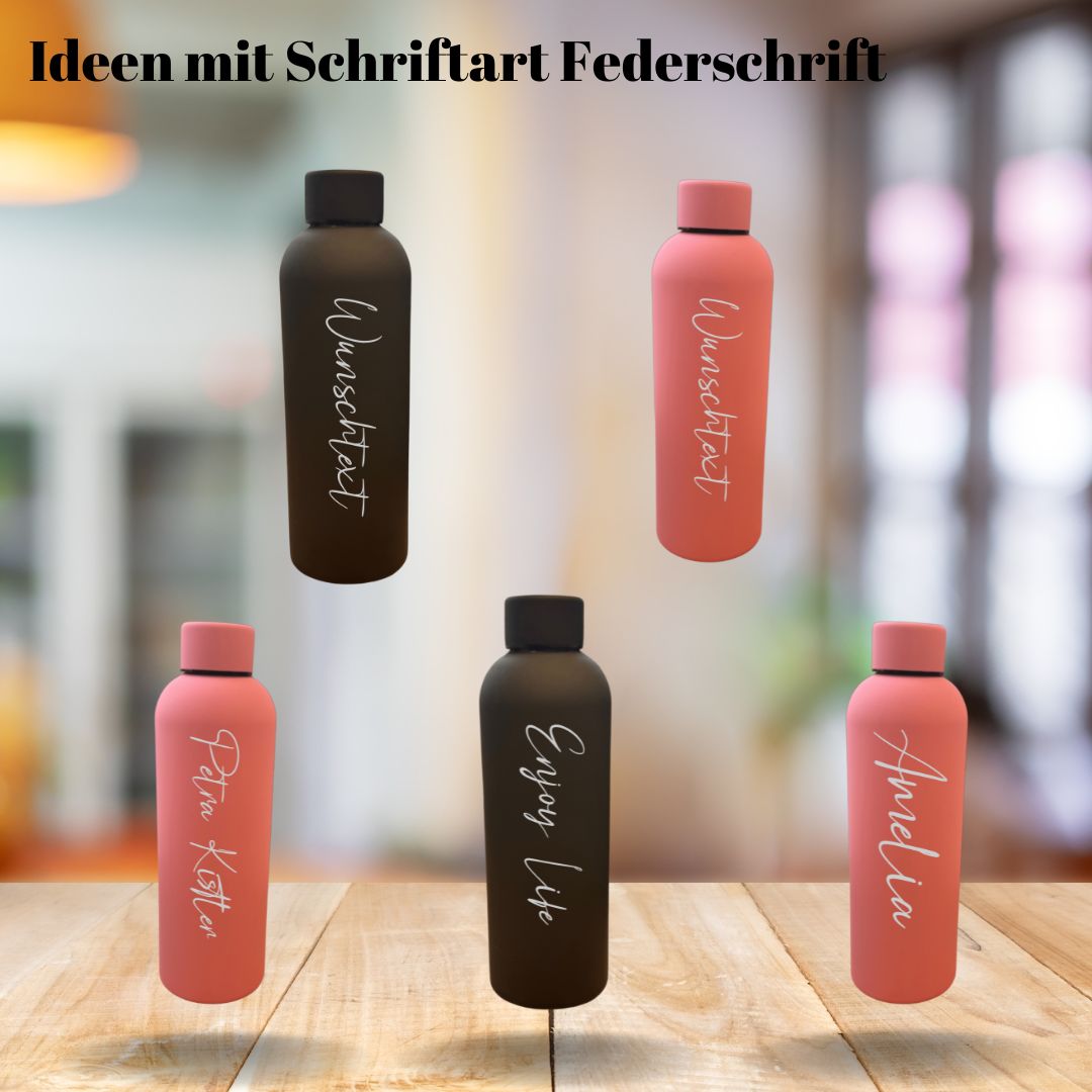 Personalisierte Thermoflasche, Perfekt für Schule, Reisen, Büro, Fitnessstudio minimalistischer Stil