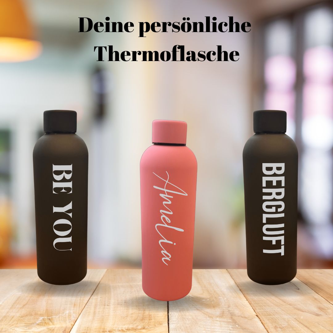 Personalisierte Thermoflasche, Perfekt für Schule, Reisen, Büro, Fitnessstudio minimalistischer Stil