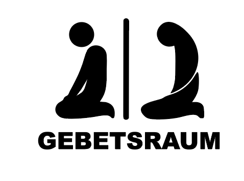Gebetsraum Schild mit Varianten - 3 mm Acryl, selbstklebend