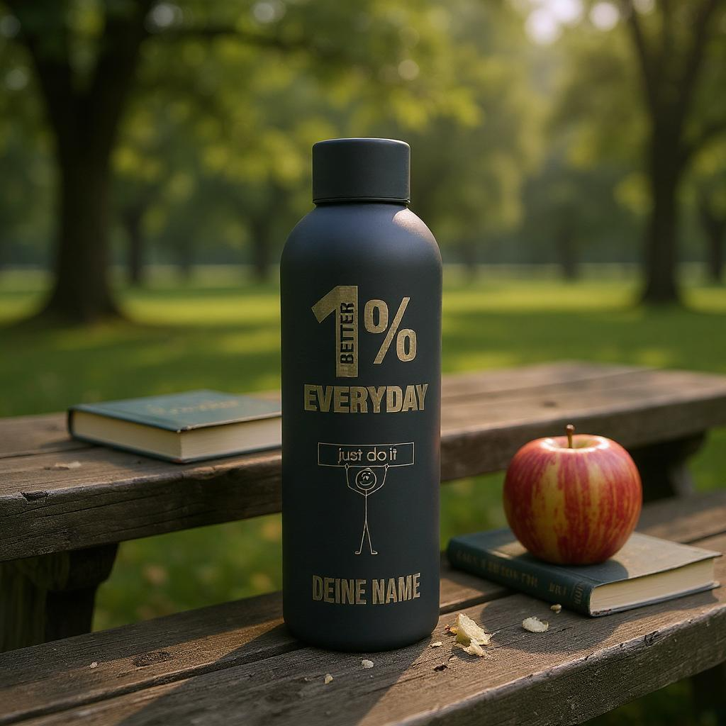 1% Better Everyday Flasche + dein Name