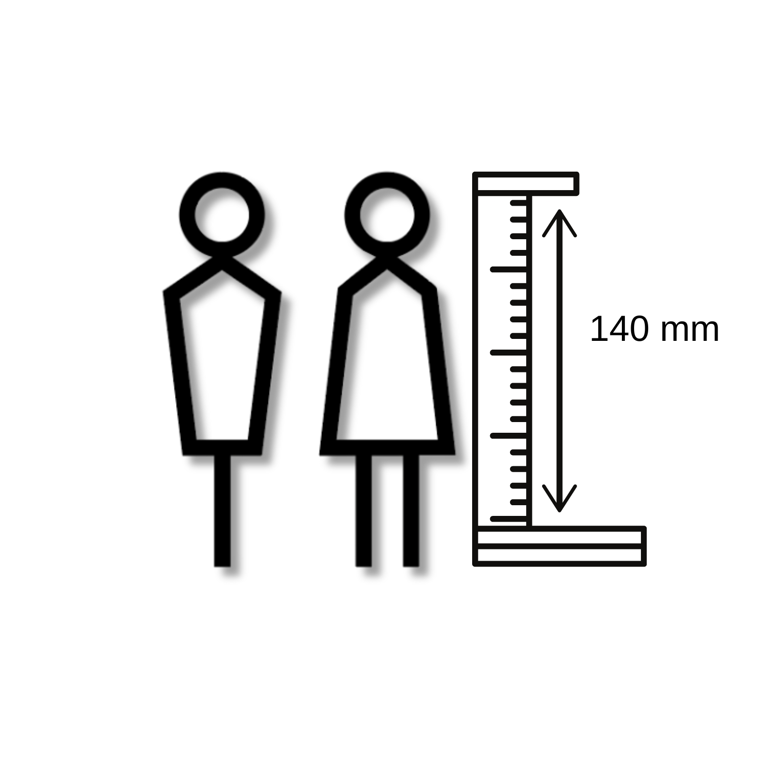 Mann & Frau Toilette 3D Acryl Schild -  aus 3 mm Acryl, selbstklebend