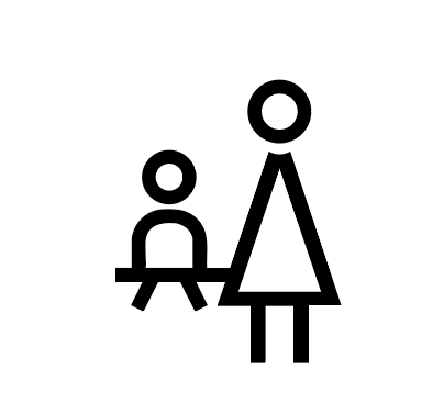 Männlich / Weiblich / Behinderte Badezimmer Schild -  aus 3 mm Acryl, selbstklebend