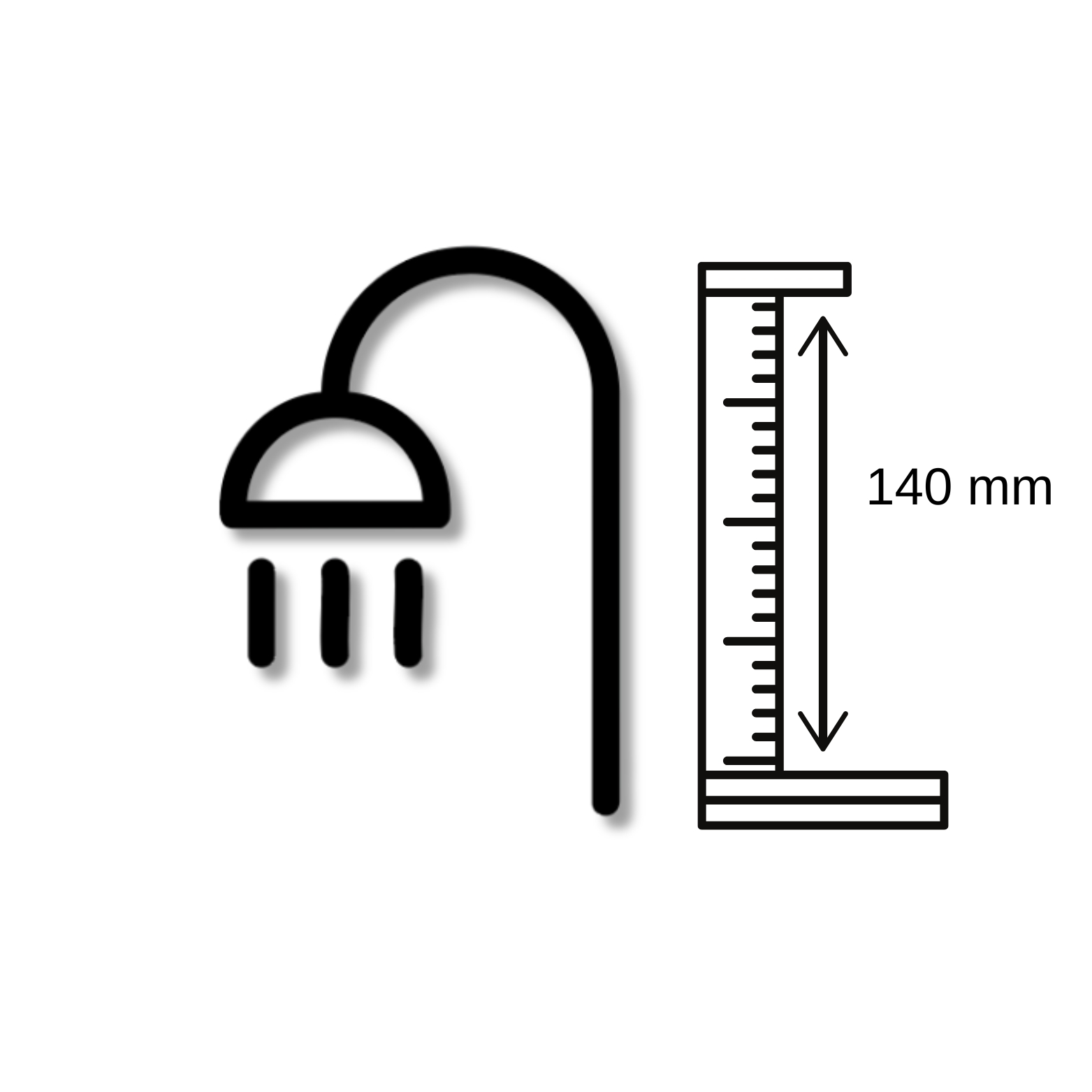 Minimales Duschschild –  aus 3 mm Acryl, selbstklebend