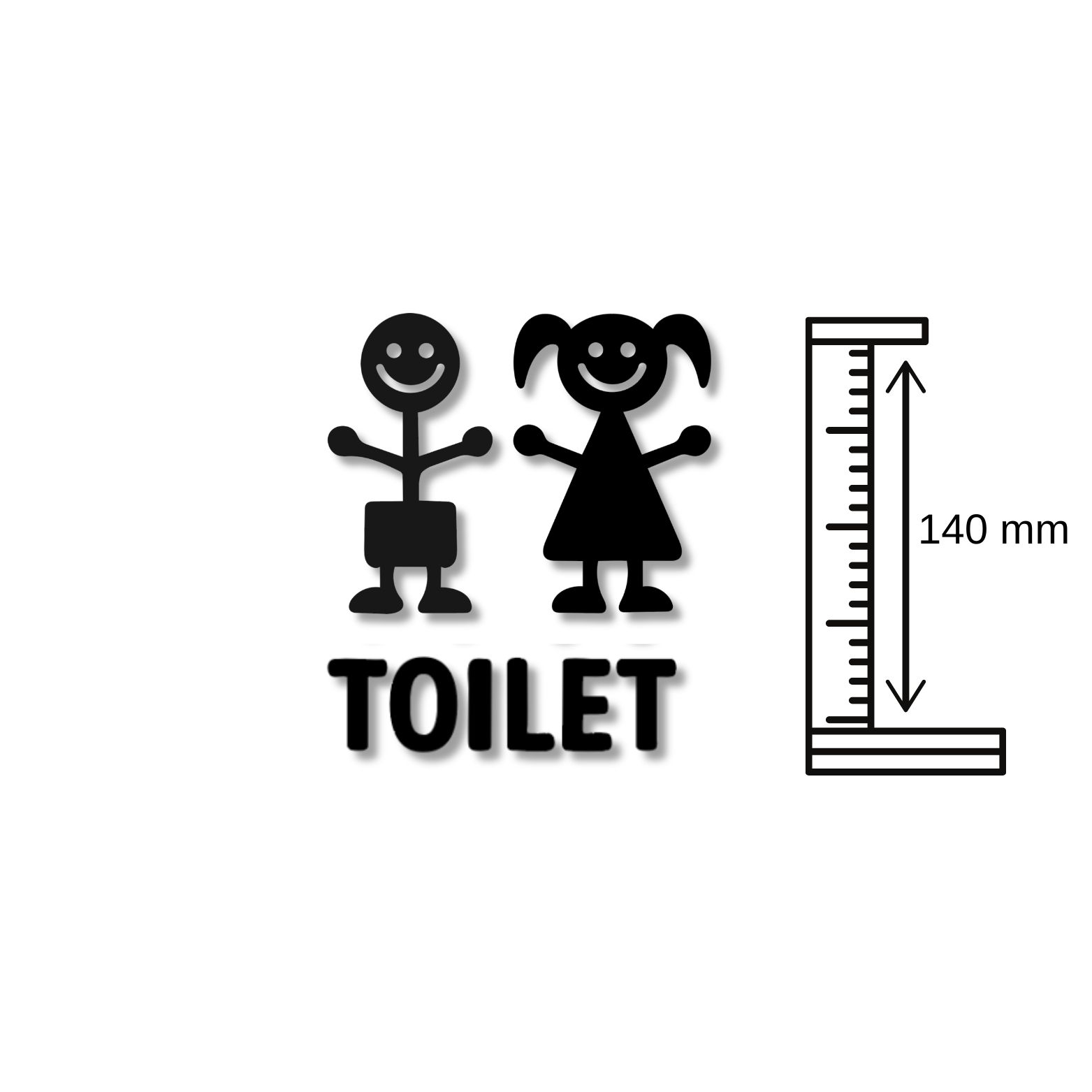 Kindertoilette Tür/Wandschild -  aus 3 mm Acryl, selbstklebend