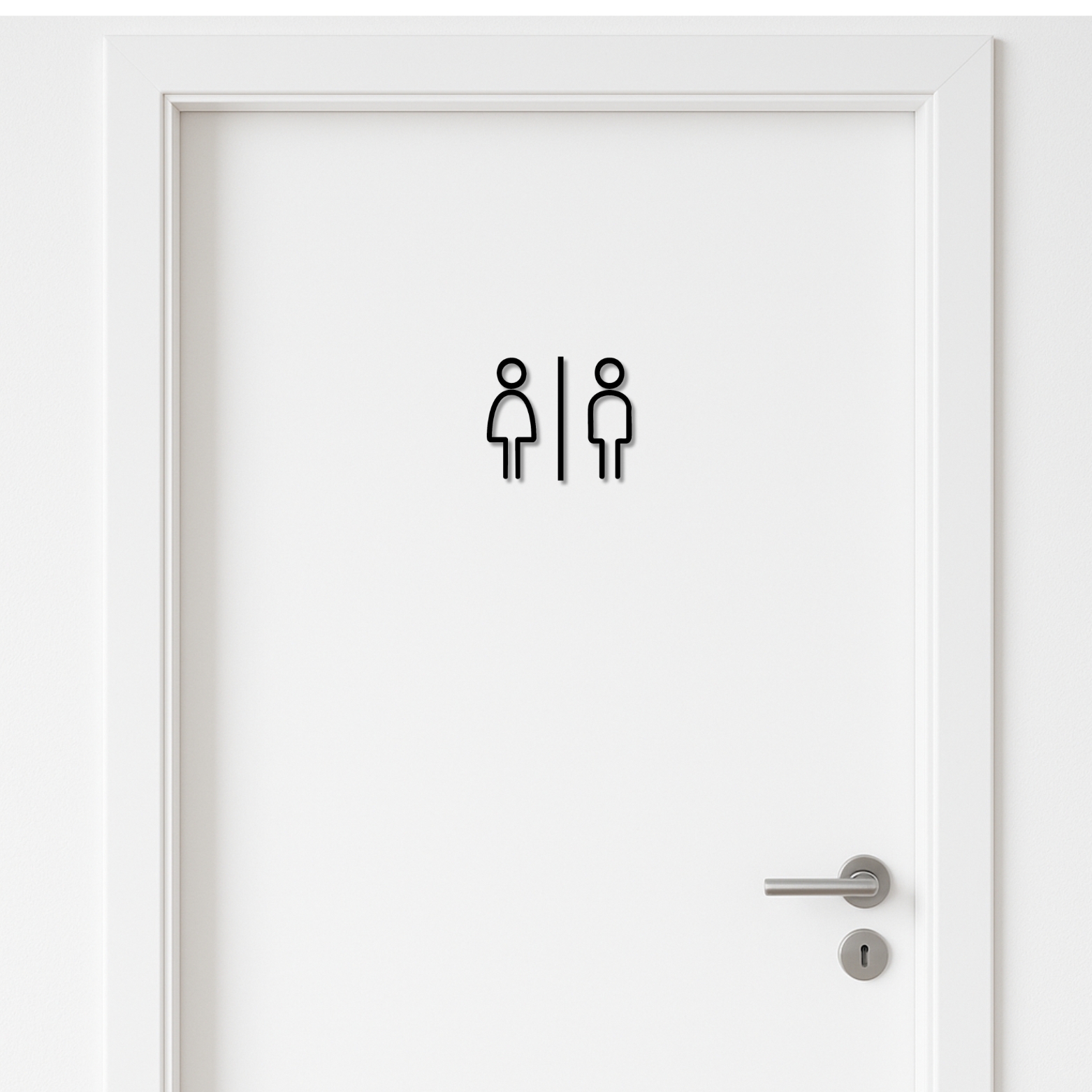 Männlich & Weiblich Badezimmer Schild -  aus 3 mm Acryl, selbstklebend