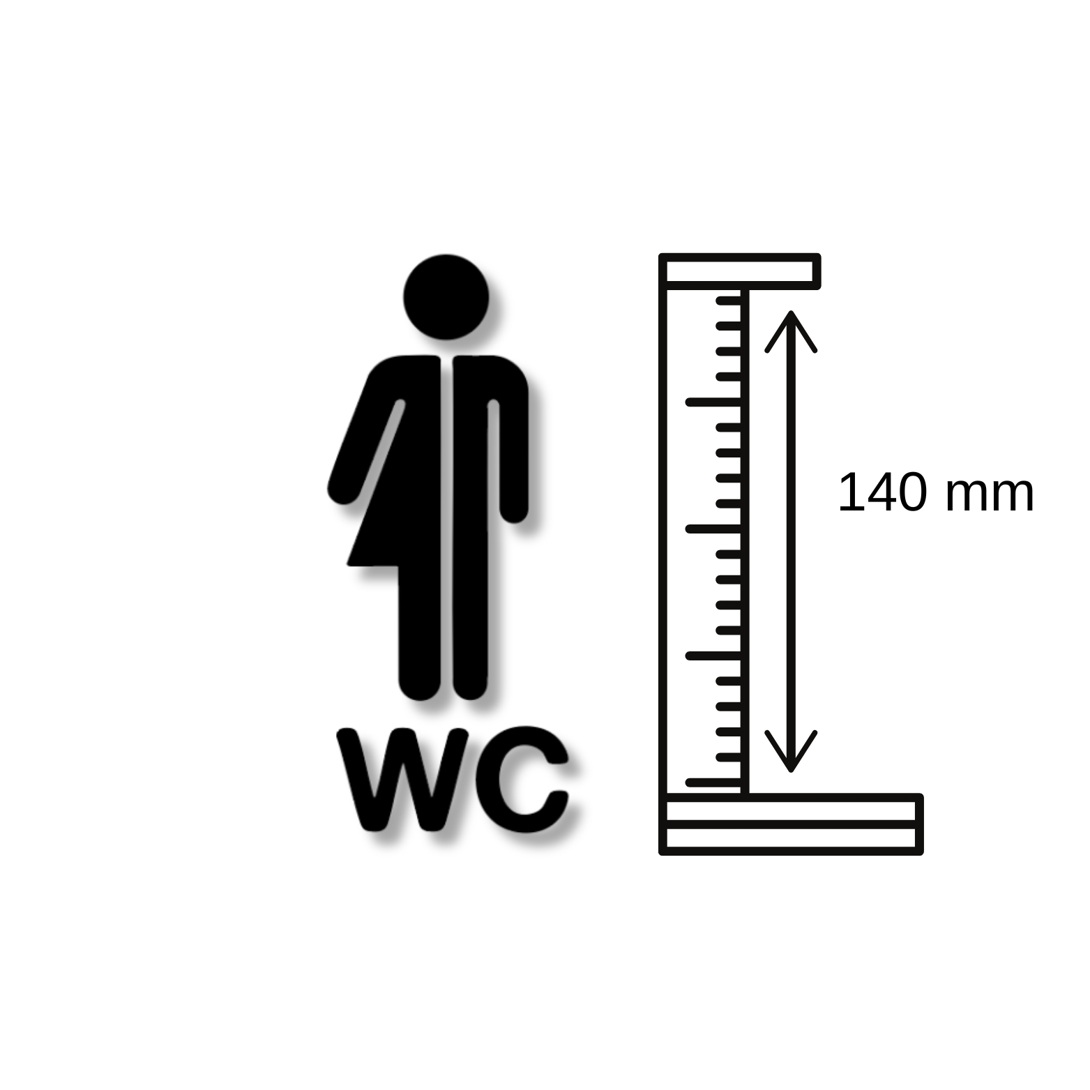 WC Schild für beide Geschlechter aus 3 mm Acryl, selbstklebend