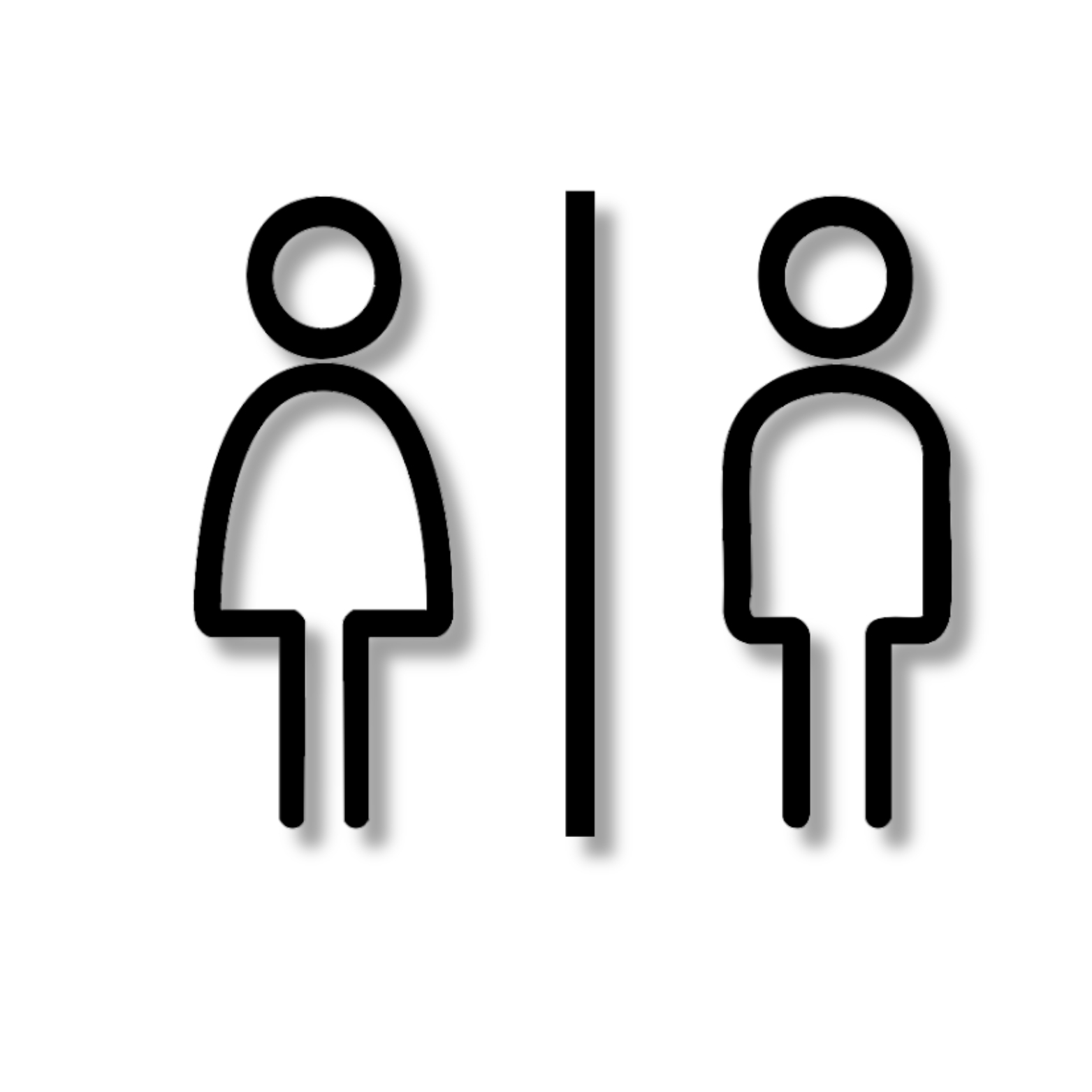 Männlich & Weiblich Badezimmer Schild -  aus 3 mm Acryl, selbstklebend