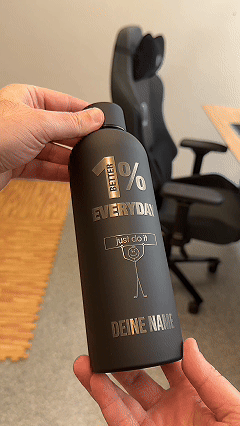1% Better Everyday Flasche + dein Name