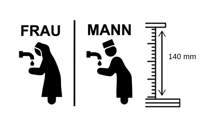 Abdest Schild aus 3 mm Acryl, selbstklebend