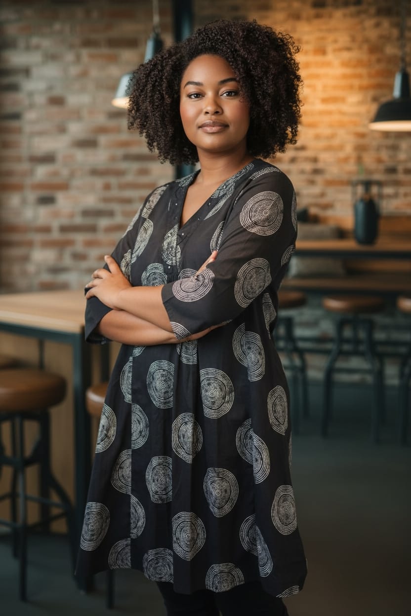 Vestido estampado negro