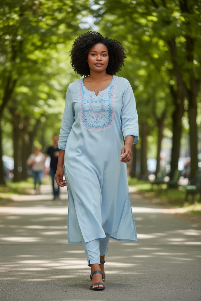 Kurta Larga azul elegante