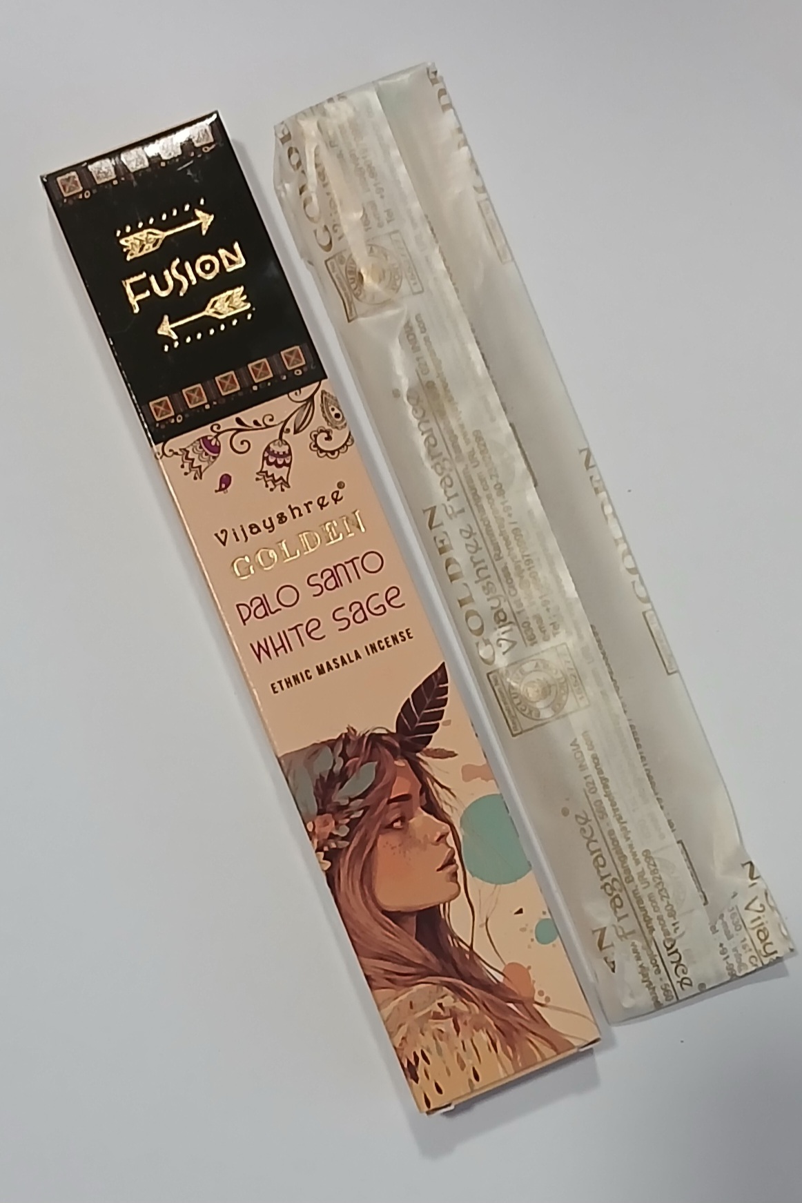 Golden Fusion smilkalų lazdelės Palo Santo ir baltasis šalavijas