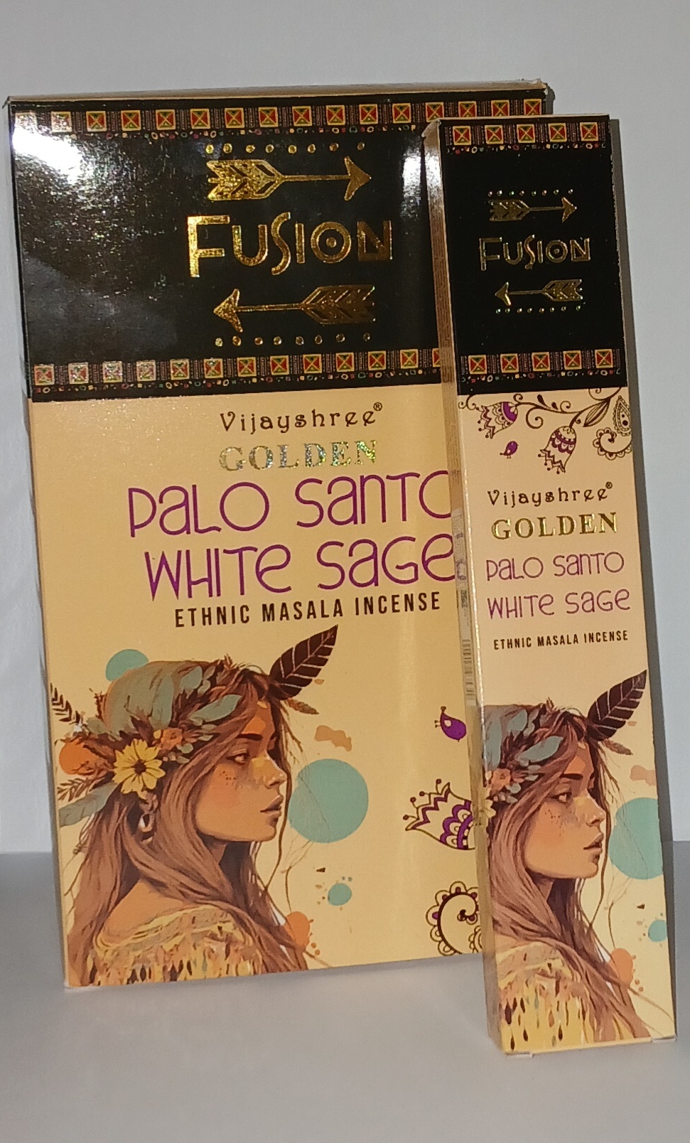 Golden Fusion smilkalų lazdelės Palo Santo ir baltasis šalavijas