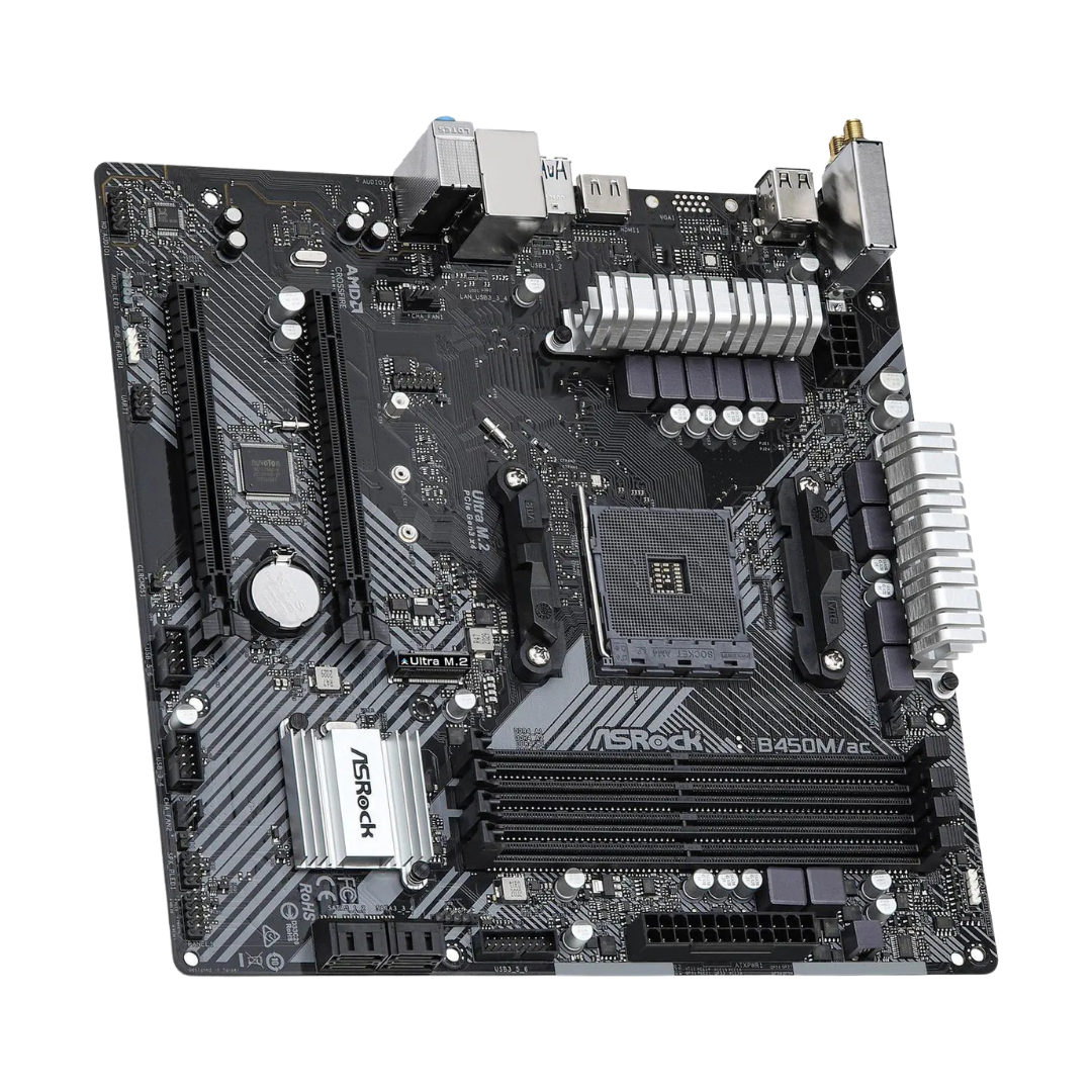 ASRock B450M/AC R2.0 AM4 AMD Micro ATX PC Computer Desktop Motherboard
