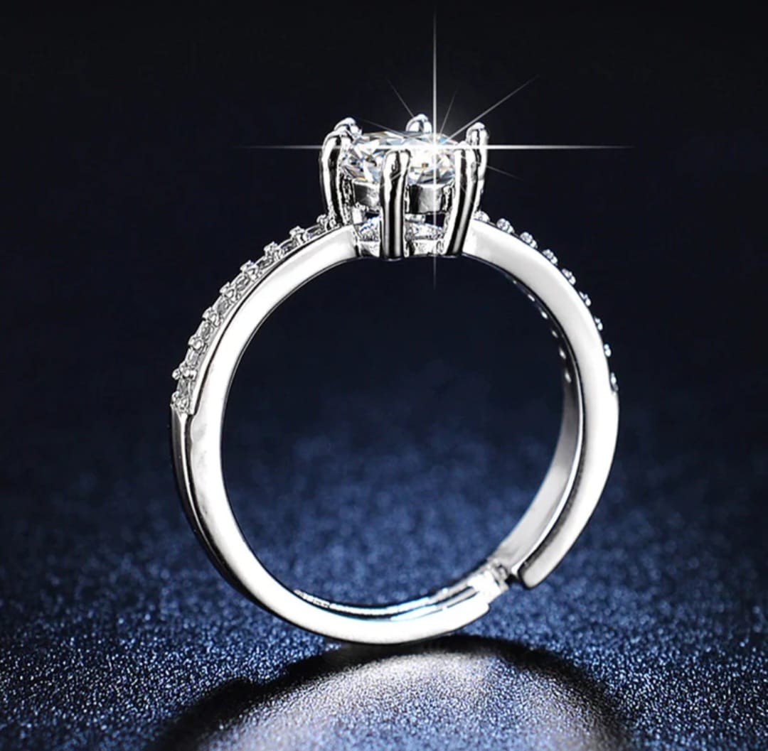 Elegant Solitaire American Diamond studded Ring