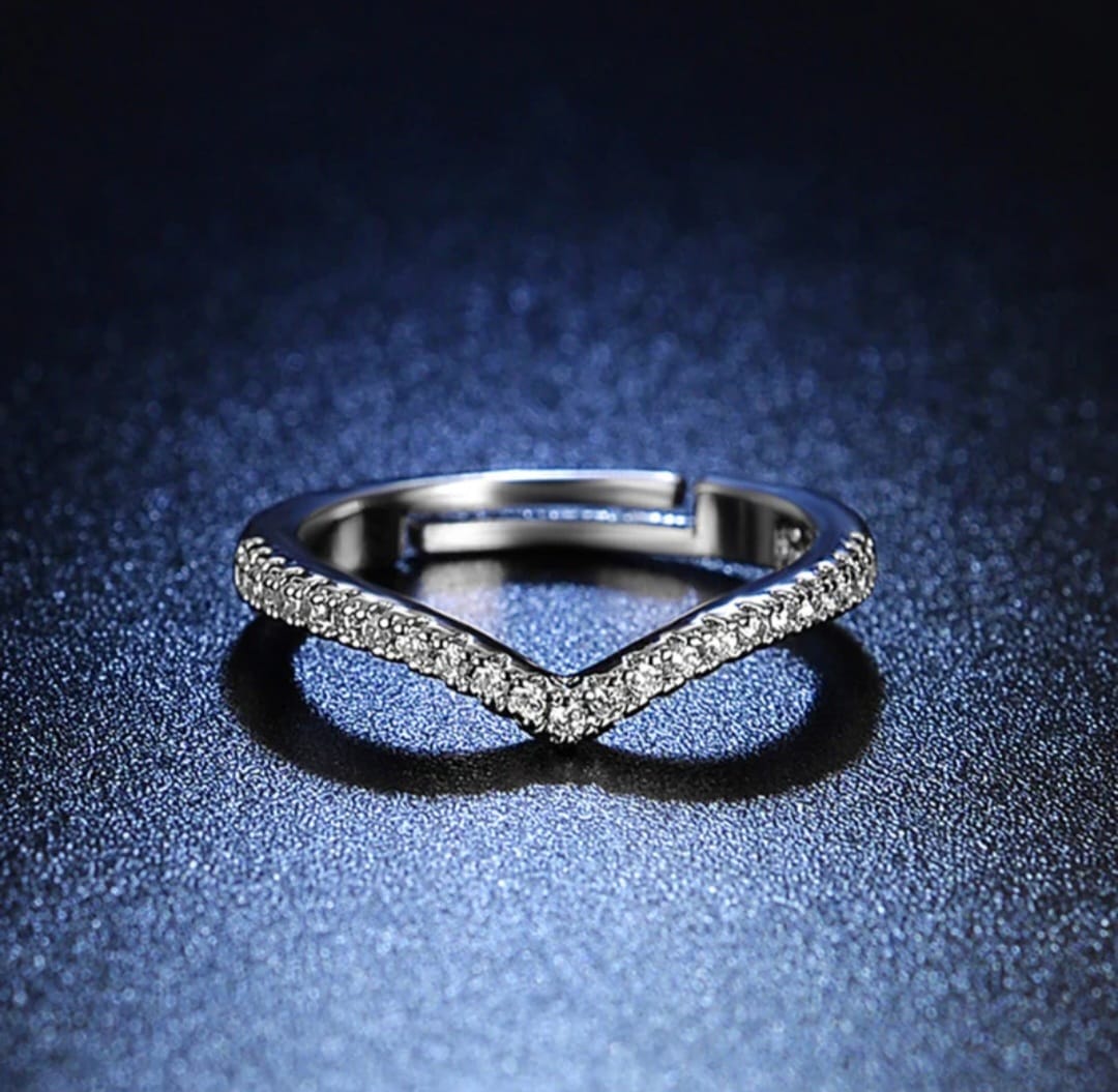 American Diamond  V shaped luxury Ring