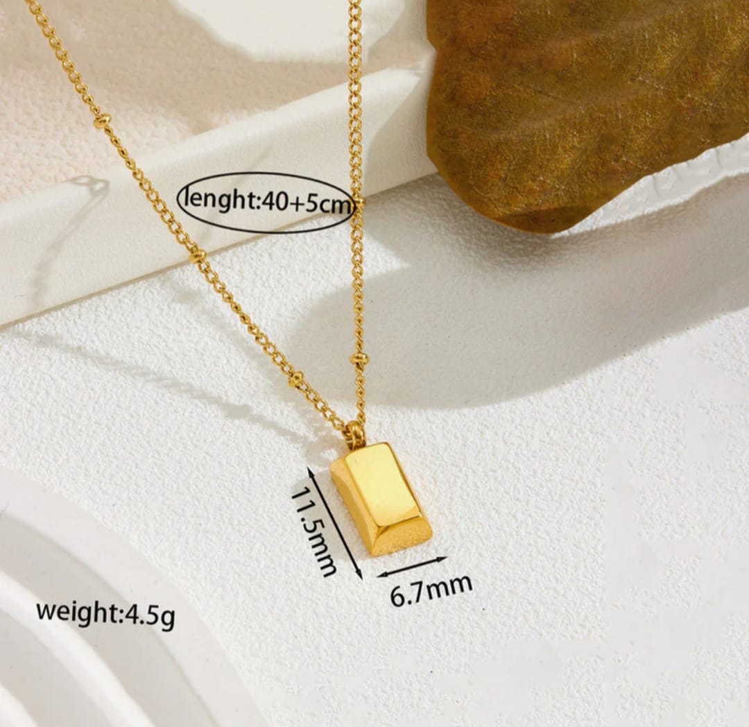Gold Bar Pendant Necklace