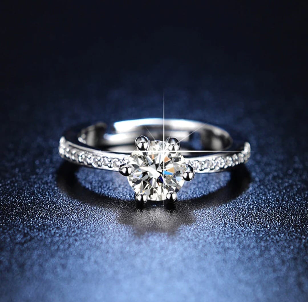 Elegant Solitaire American Diamond studded Ring