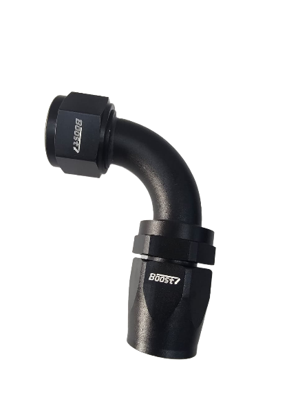 BOOST-16 AN AN 16 90 Degree Swivel Hose End Fitting Adapter Aluminum Alloy Black