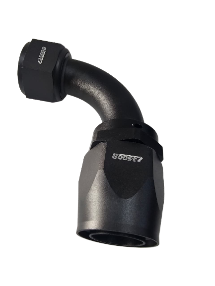 BOOST-20 AN AN 20 90 Degree Swivel Hose End Fitting Adapter Aluminum Alloy Black