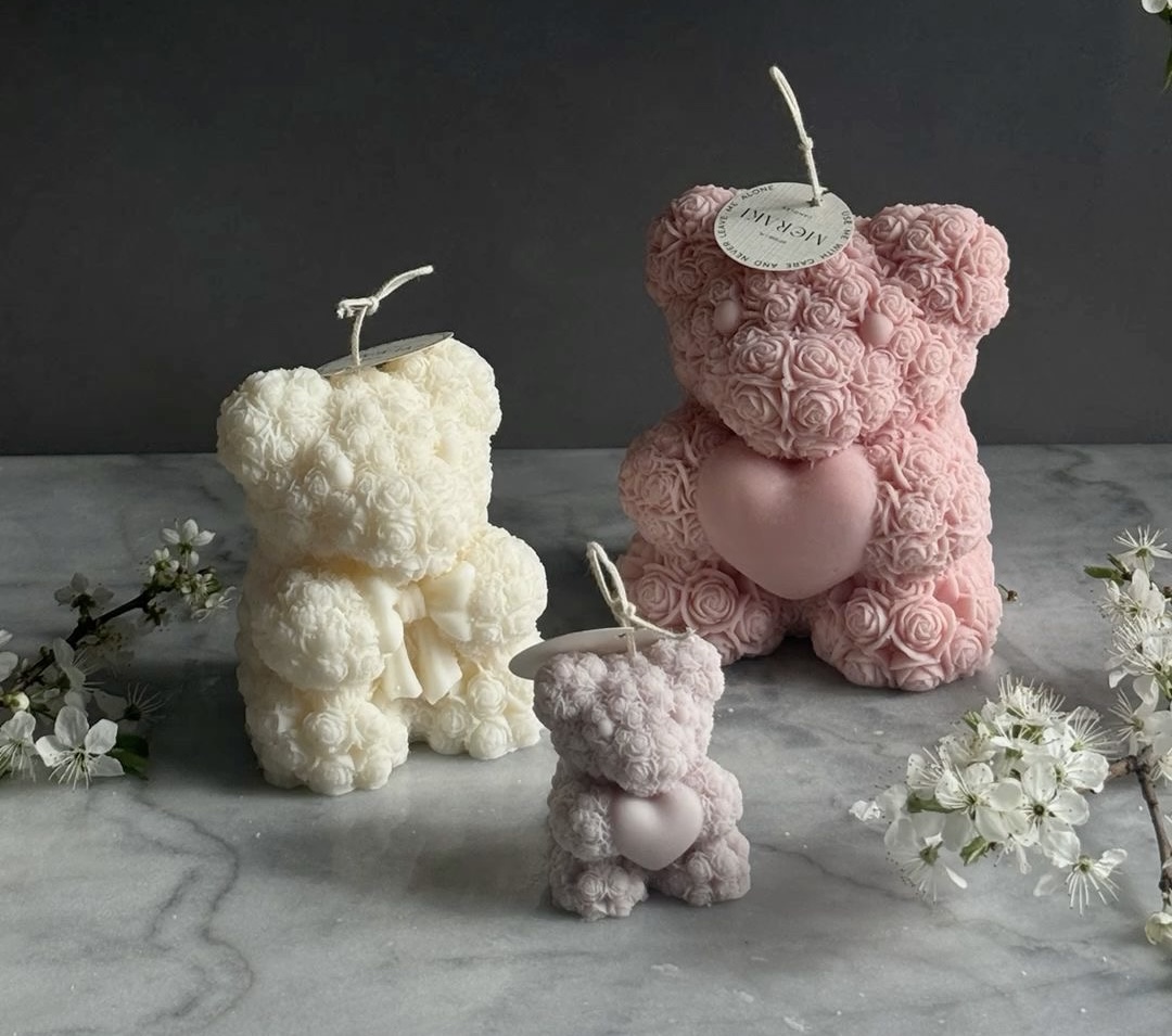 Cuddle Me Vanilla- Teddy Bear Candle Trio