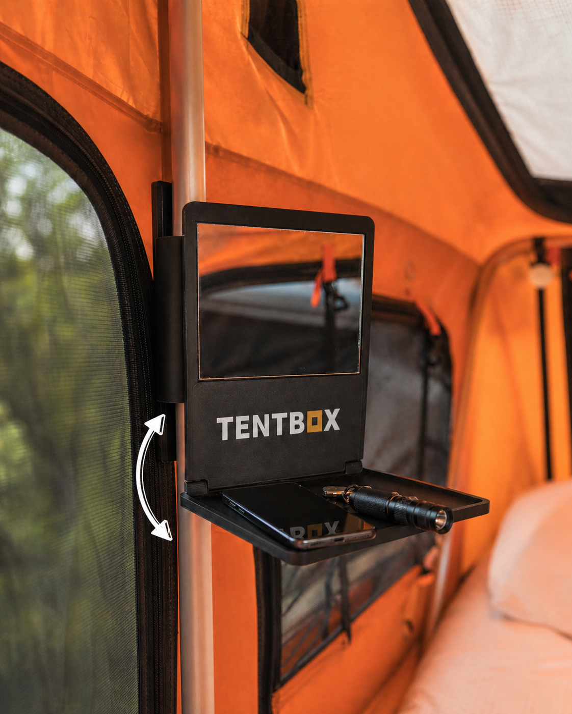 TentBox Clip On Mirror with Fold-Down Shelf Fits Lite 1.0, 2.0 & XL Camping Storage Vanity CraftLaser3D      4.5 out of 5 stars
