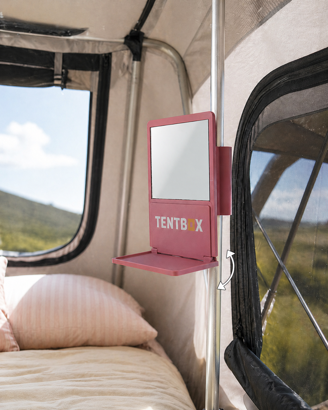 TentBox Clip On Mirror with Fold-Down Shelf Fits Lite 1.0, 2.0 & XL Camping Storage Vanity CraftLaser3D      4.5 out of 5 stars