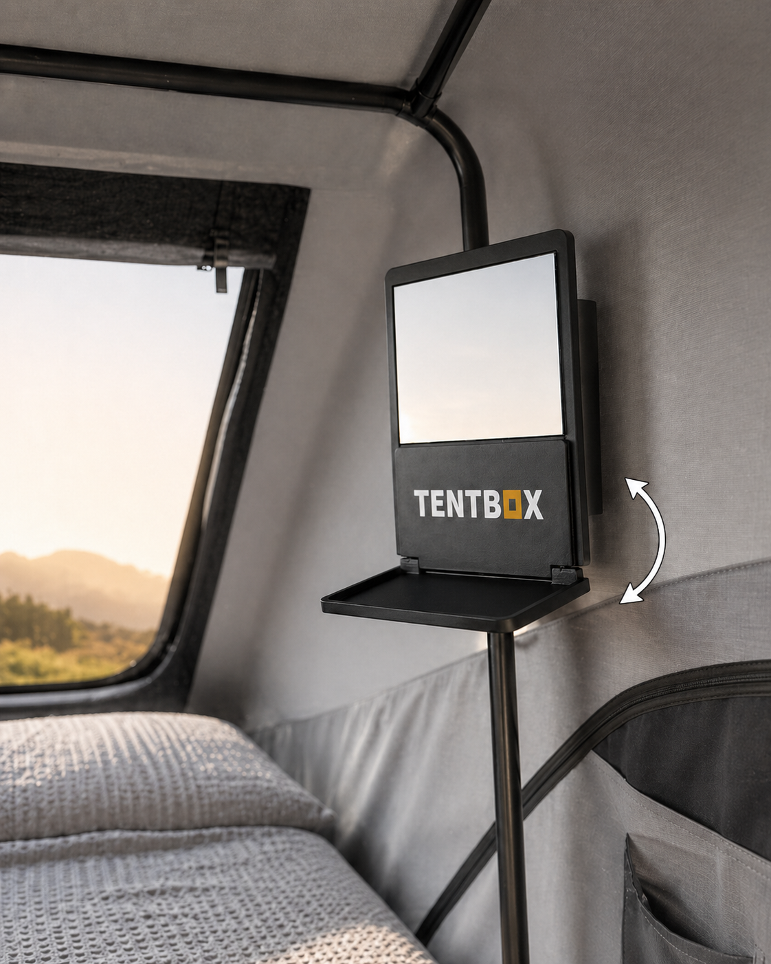 TentBox Clip On Mirror with Fold-Down Shelf Fits Lite 1.0, 2.0 & XL Camping Storage Vanity CraftLaser3D      4.5 out of 5 stars