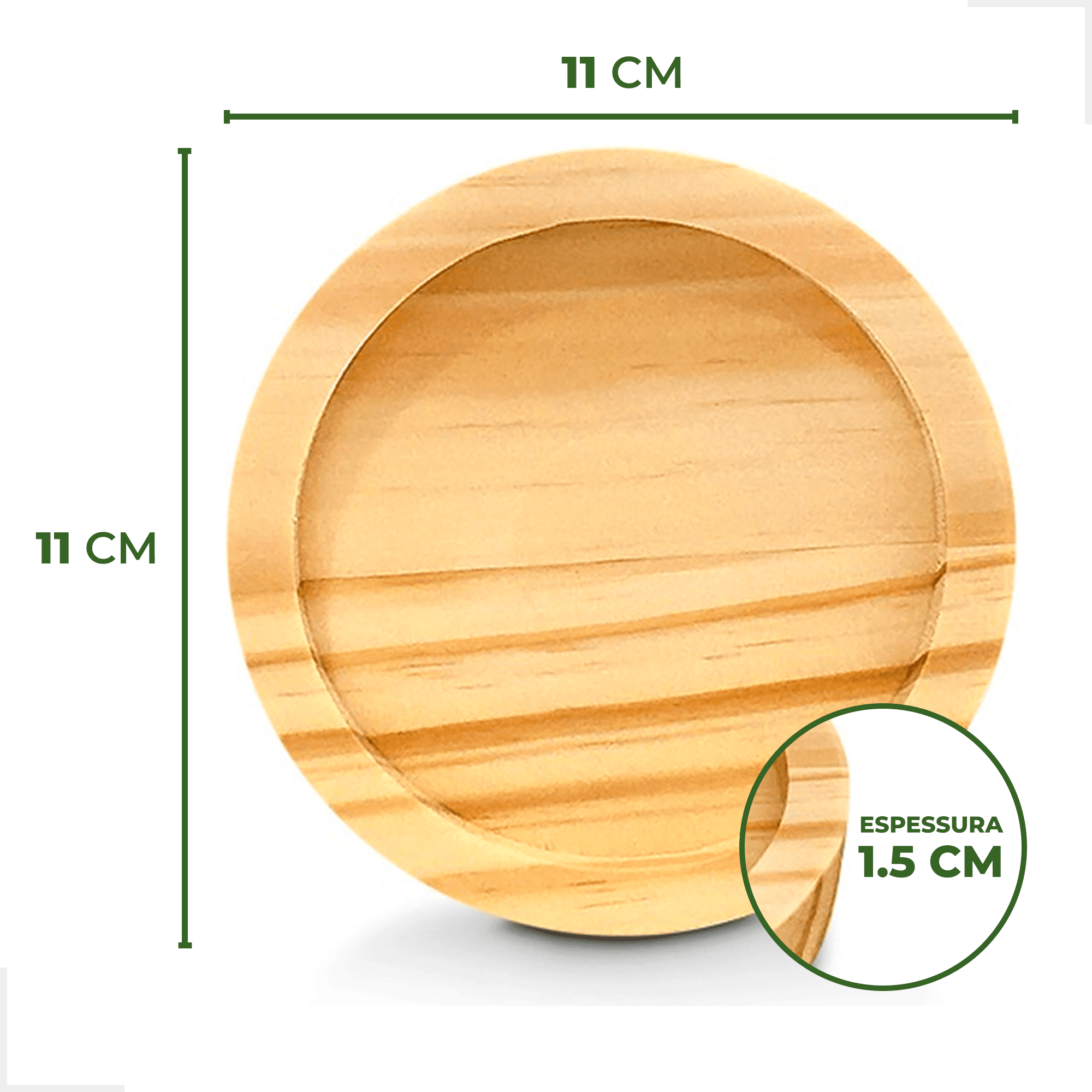 Porta Copos Redondo com rebaixo