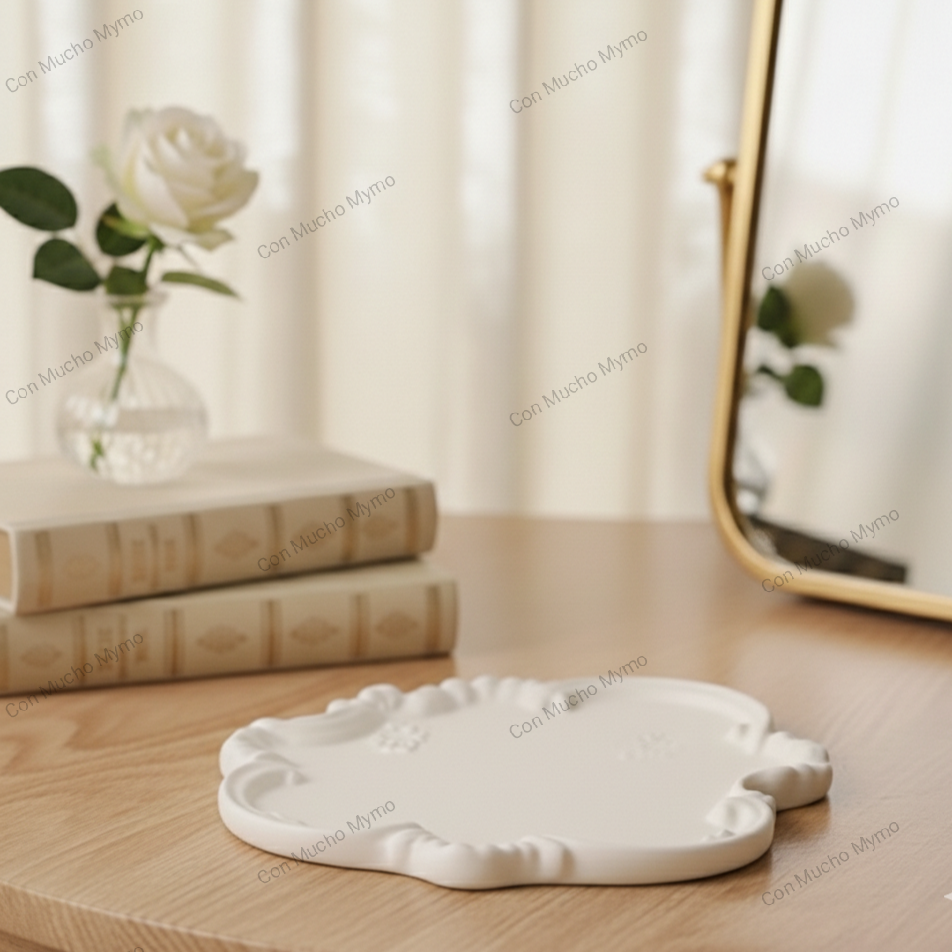Bandeja estilo vintage de resina mineral